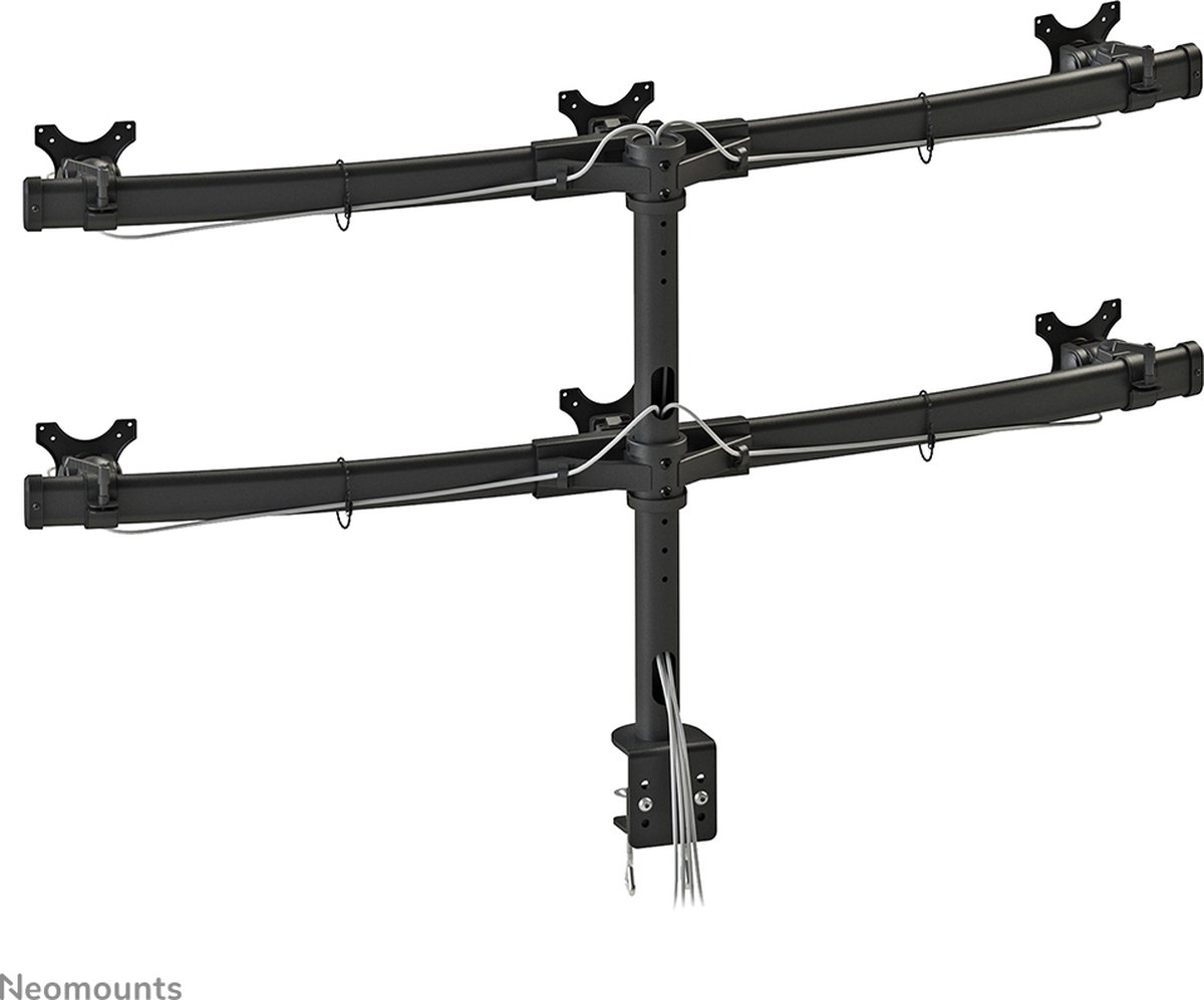 Neomounts fpma d700d6 bevestiging 10 orig - Neomounts FPMA-D700D6 voor 6 schermen tot 27" Bureausteun (zwart)