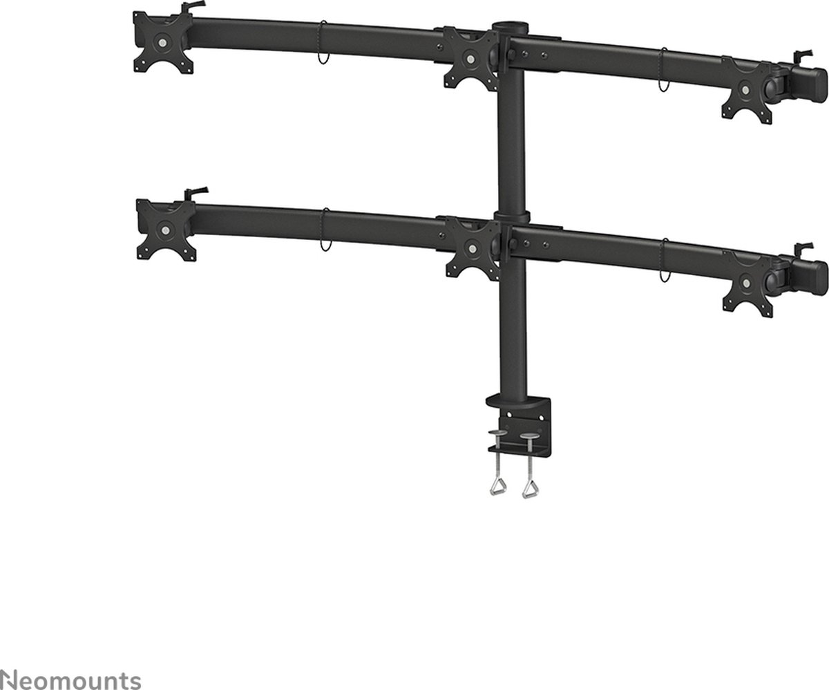 Neomounts fpma d700d6 bevestiging 3 orig - Neomounts FPMA-D700D6 voor 6 schermen tot 27" Bureausteun (zwart)