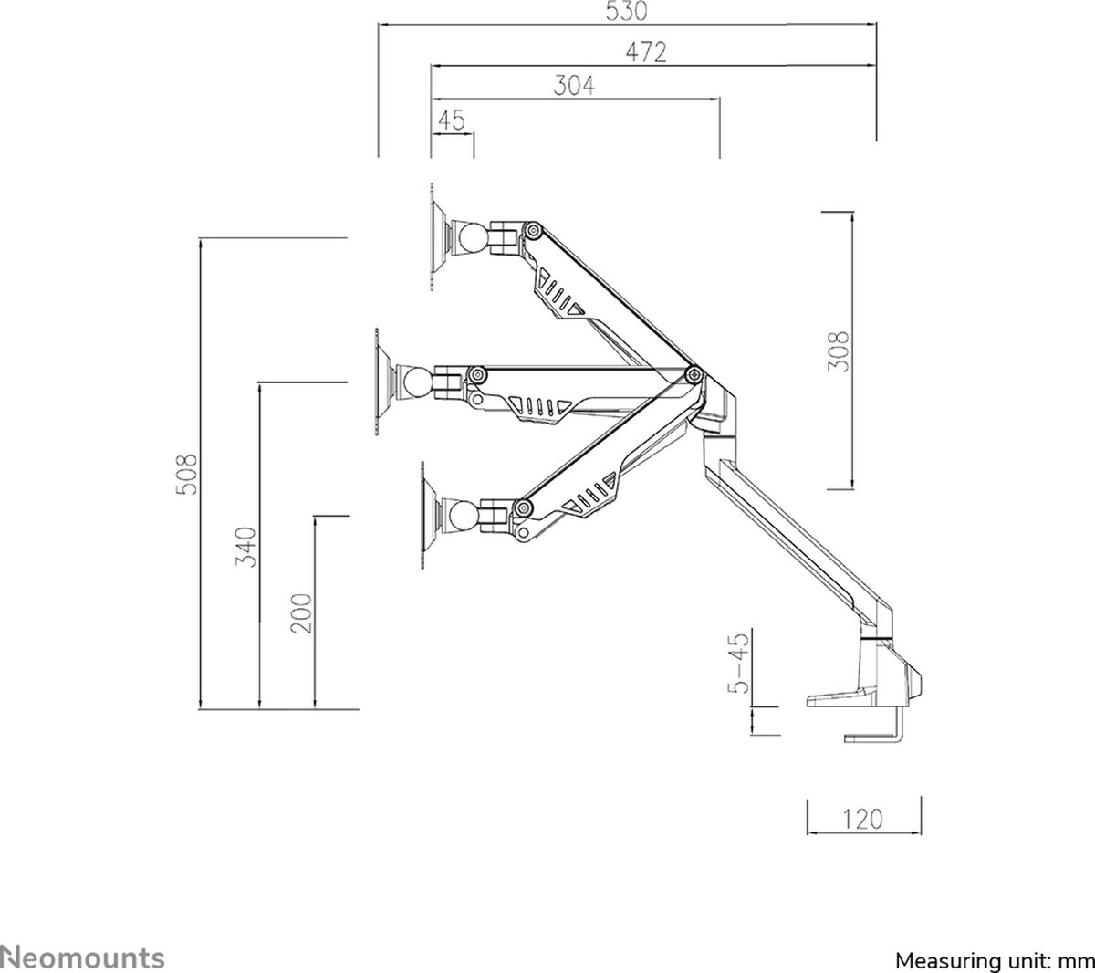 Neomounts fpma d750dblack2 monitorarm 2 2 orig - Neomounts Fpma-D750Dblack2 voor 2 schermen tot 32" Bureausteun (zwart)