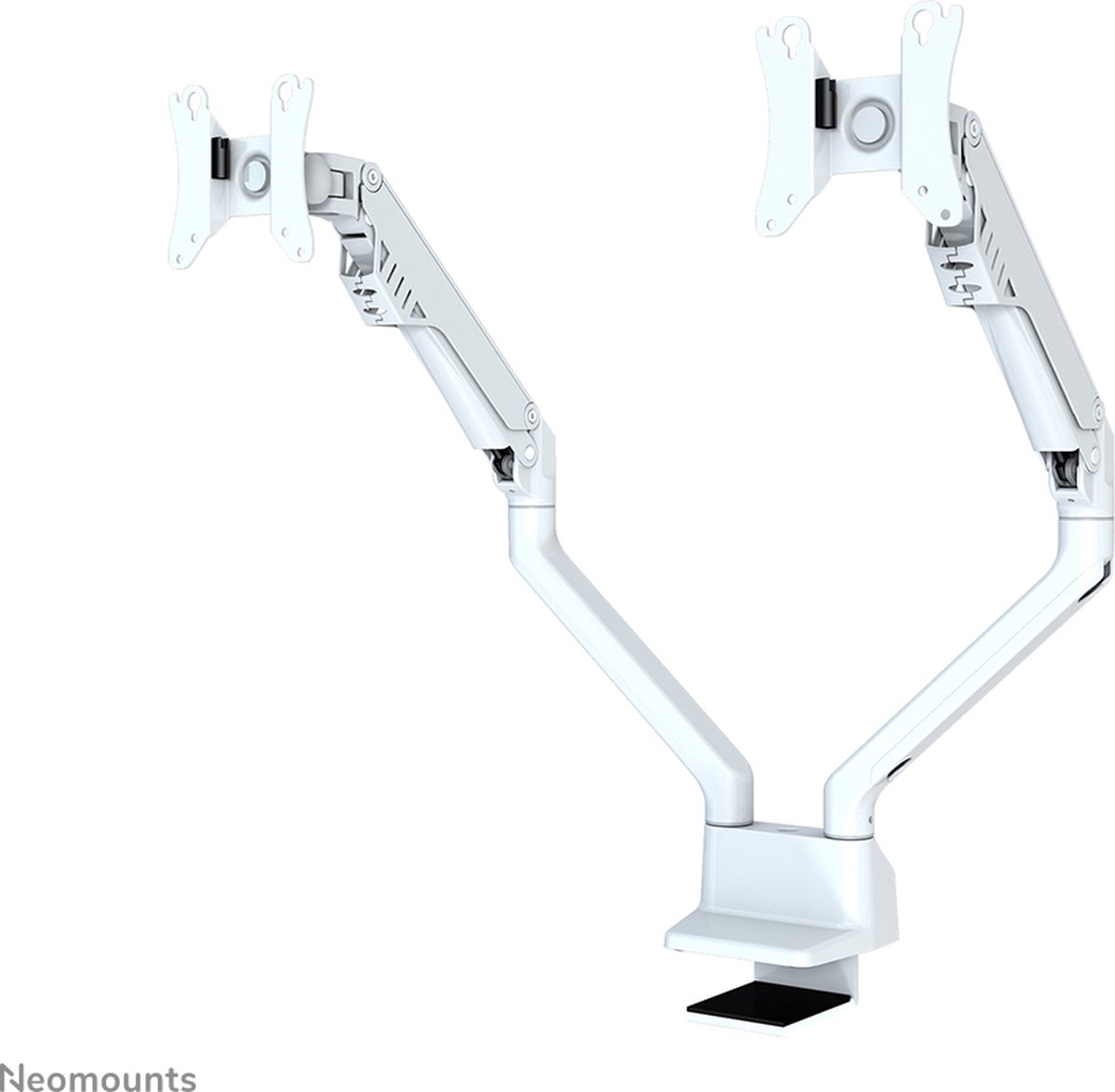 Neomounts fpma d750dwhite2 monitorarm 2 2 orig - Neomounts Fpma-D750Dwhite2 voor 2 schermen tot 32" Bureausteun (wit)