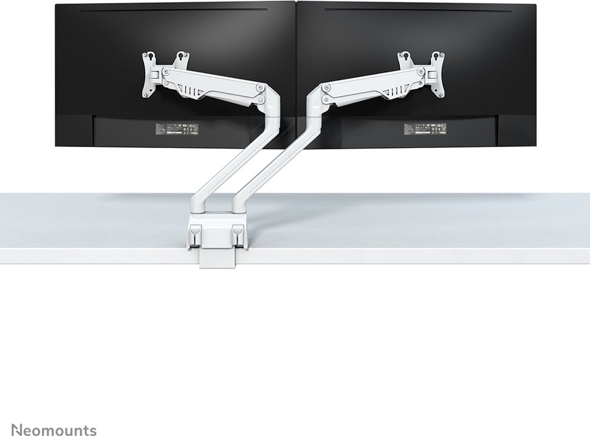 Neomounts fpma d750dwhite2 monitorarm 2 5 orig - Neomounts Fpma-D750Dwhite2 voor 2 schermen tot 32" Bureausteun (wit)