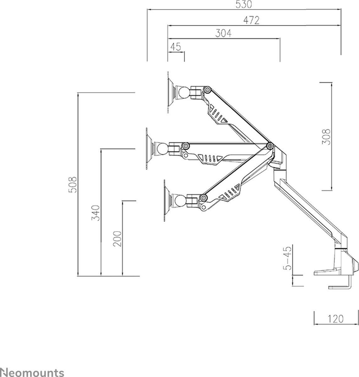 Neomounts fpma d750dwhite2 monitorarm 2 7 orig - Neomounts Fpma-D750Dwhite2 voor 2 schermen tot 32" Bureausteun (wit)