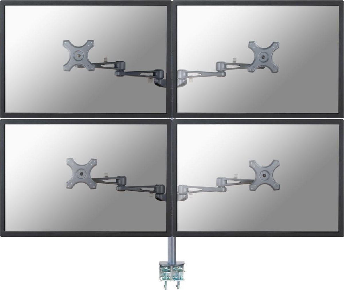 Neomounts fpma d935d4 monitorarm 4 scher 11 orig - Neomounts Fpma-D935D4 voor 4 schermen tot 27" Bureausteun (zilver)