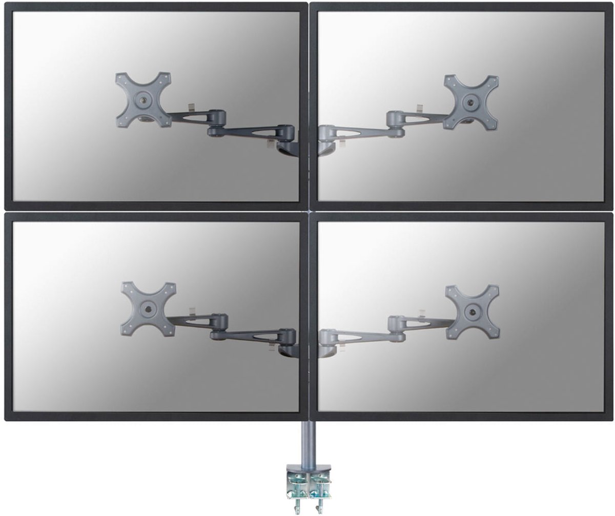 Neomounts fpma d935d4 monitorarm 4 scher 2 orig - Neomounts Fpma-D935D4 voor 4 schermen tot 27" Bureausteun (zilver)