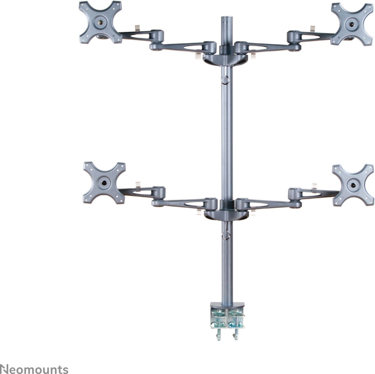 Neomounts fpma d935d4 monitorarm 4 scher 3 orig - Neomounts Fpma-D935D4 voor 4 schermen tot 27" Bureausteun (zilver)