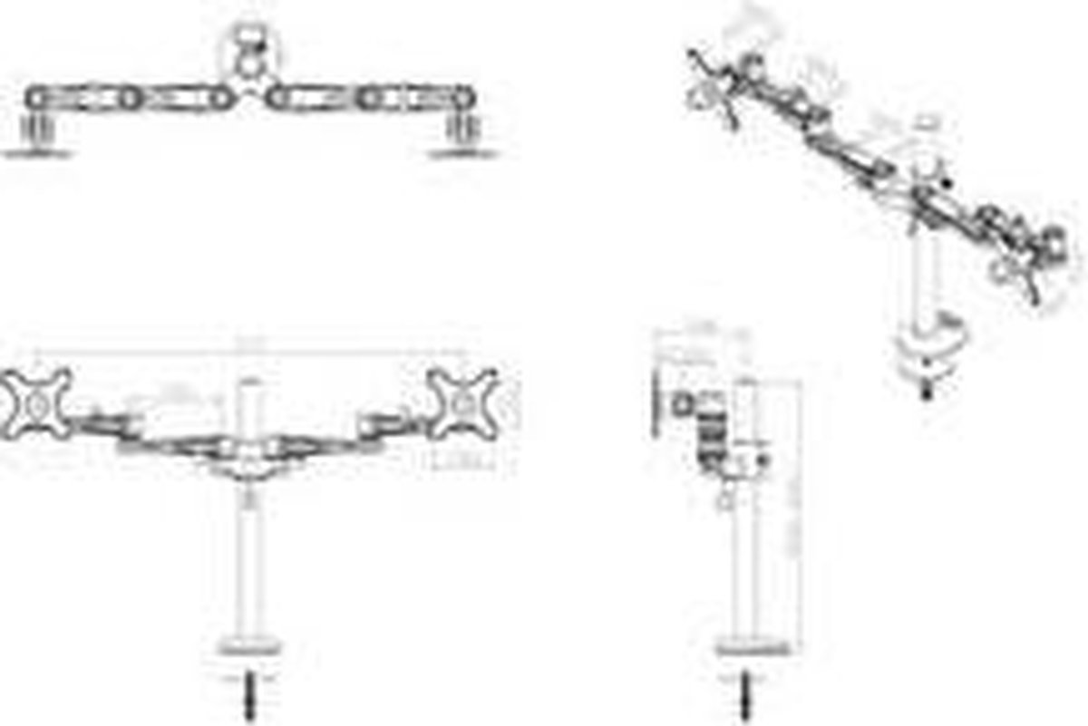 Neomounts fpma d935dg monitorarm 2 scher 10 orig - Neomounts Fpma-D935Dg voor 2 schermen tot 27" Bureausteun (zilver)