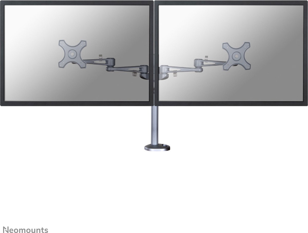 Neomounts fpma d935dg monitorarm 2 scher 3 orig - Neomounts Fpma-D935Dg voor 2 schermen tot 27" Bureausteun (zilver)