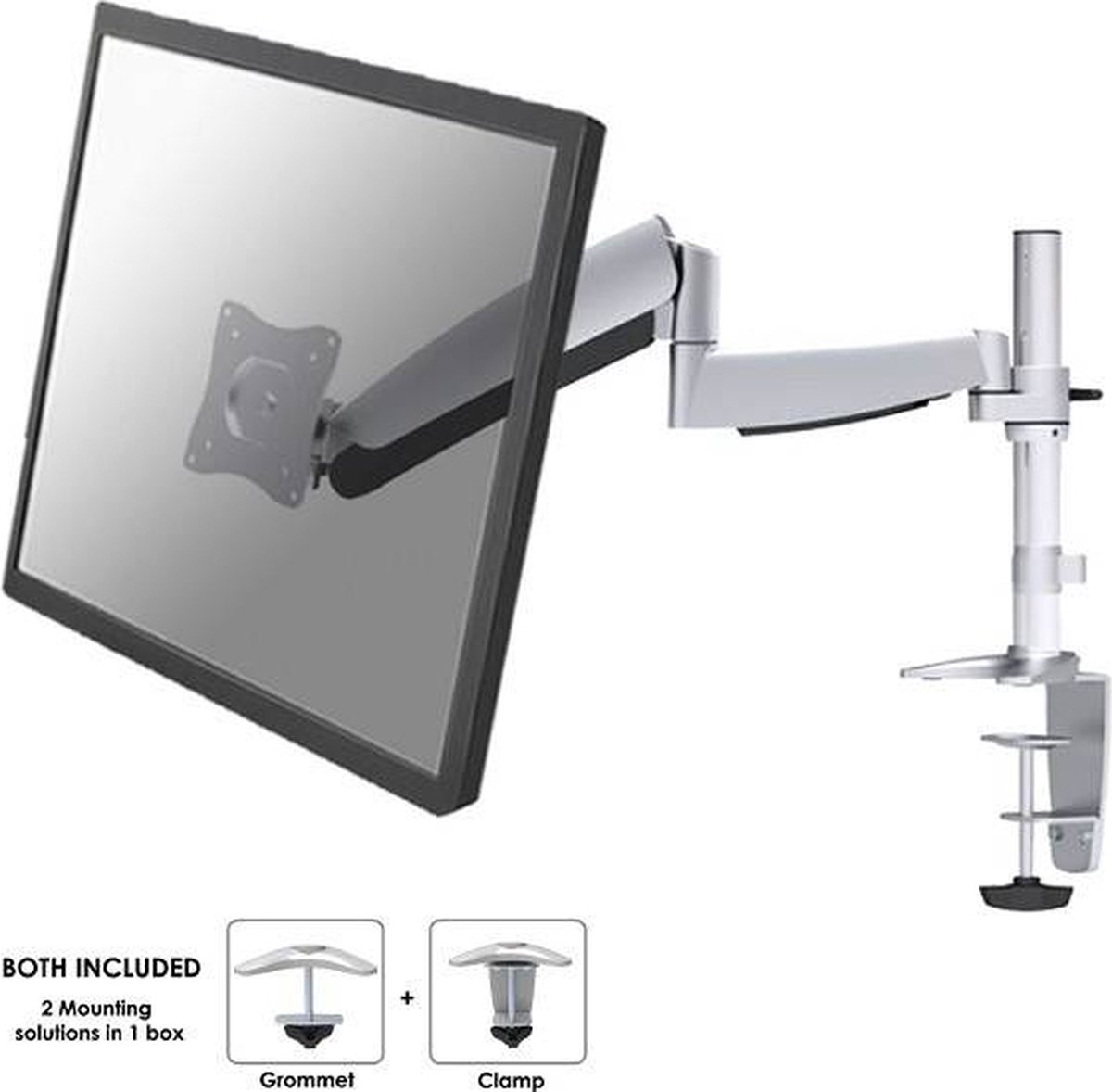 Neomounts fpma d950 monitorarm 1 scherm 10 orig - Neomounts Fpma-D950 tot 27" Bureausteun (zilver)