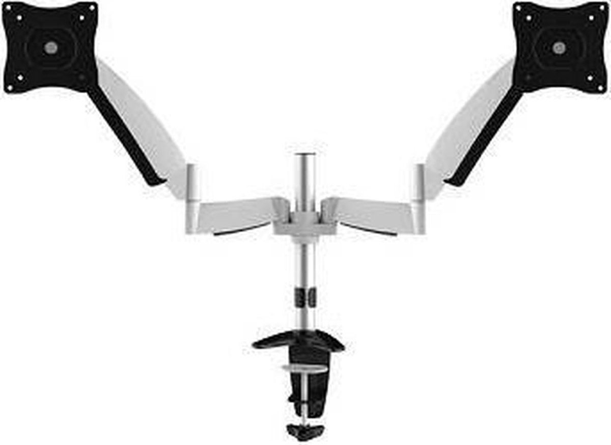 Neomounts fpma d950d monitorarm 2 scherm 4 orig - Neomounts Fpma-D950D voor 2 schermen tot 27" Bureausteun (zilver)
