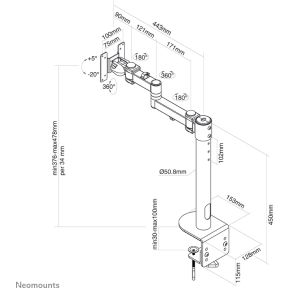 Neomounts fpma d960blackplus bureausteun 4 orig - Neomounts Fpma-D960Blackplus tot 49" Bureausteun (zwart)