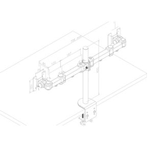 Neomounts fpma d960d monitor bureausteun 2 orig - Neomounts Fpma-D960D voor 2 schermen tot 27" Bureausteun (zwart)