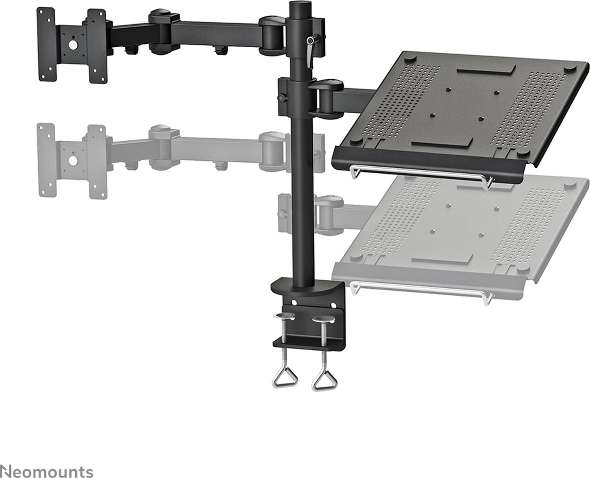 Neomounts fpma d960notebook monitorarm 1 6 orig - Neomounts Fpma-D960Notebook Monitorarm 1 tot 27" Bureausteun (zwart)