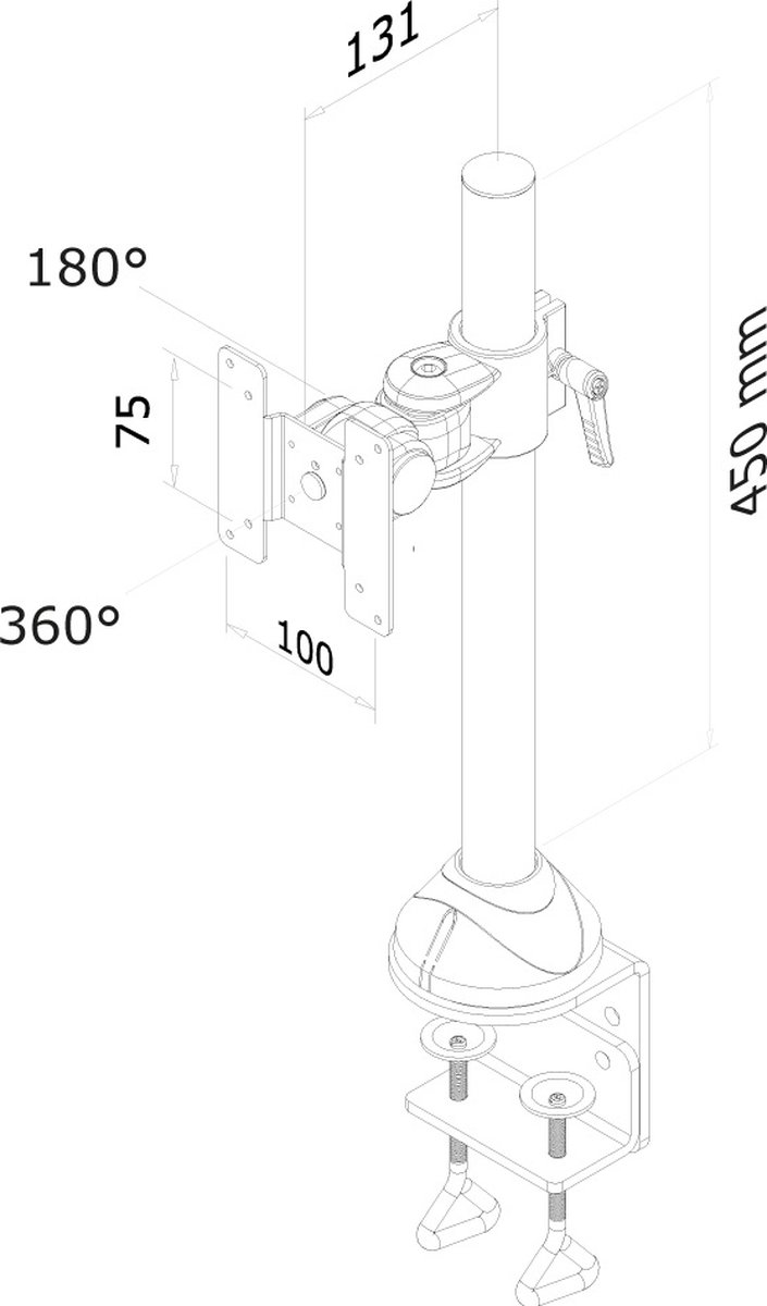 Neomounts fpma d965 monitorarm 1 scherm 6 orig - Neomounts Fpma-D965 Monitorarm 1 Scherm tot 30" Bureausteun (zwart)