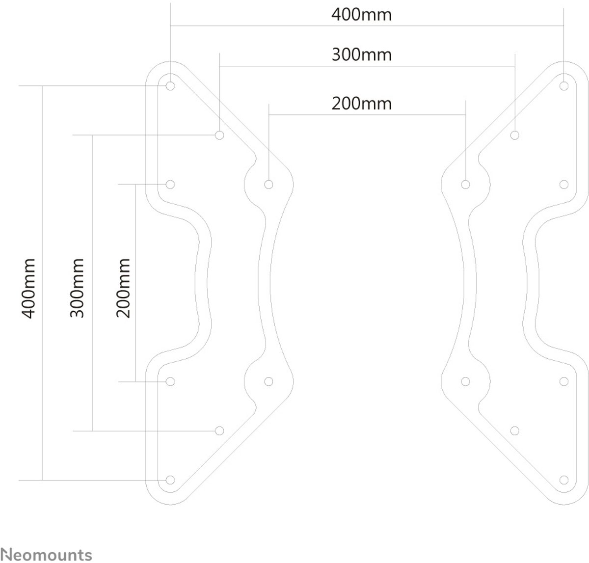 Neomounts fpma vesa440 vesa adapter 27 6 8 orig - Neomounts Fpma-Vesa440 tot 60" VESA-adapter (zwart)
