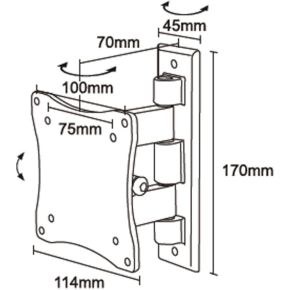 Neomounts fpma w810black muurbeugel 3 orig - Neomounts FPMA-W810BLACK tot 27" Muurbeugel (zwart)