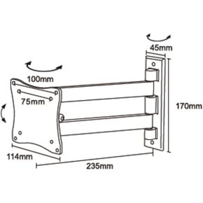 Neomounts monitor muurbeugel fpma w820 2 orig - Neomounts Wandsteun FPMA-W820 bevestiging tot 27" Muurbeugel (zilver)