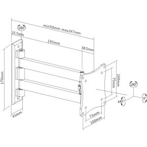 Neomounts monitor muurbeugel fpma w820 4 orig - Neomounts Wandsteun FPMA-W820 bevestiging tot 27" Muurbeugel (zilver)