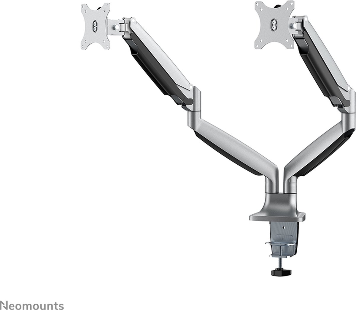 Neomounts nm d750dsilver monitorarm 2 sc 4 orig - Neomounts Nm-D750Dsilver voor 2 schermen tot 32" Bureausteun (zilver)