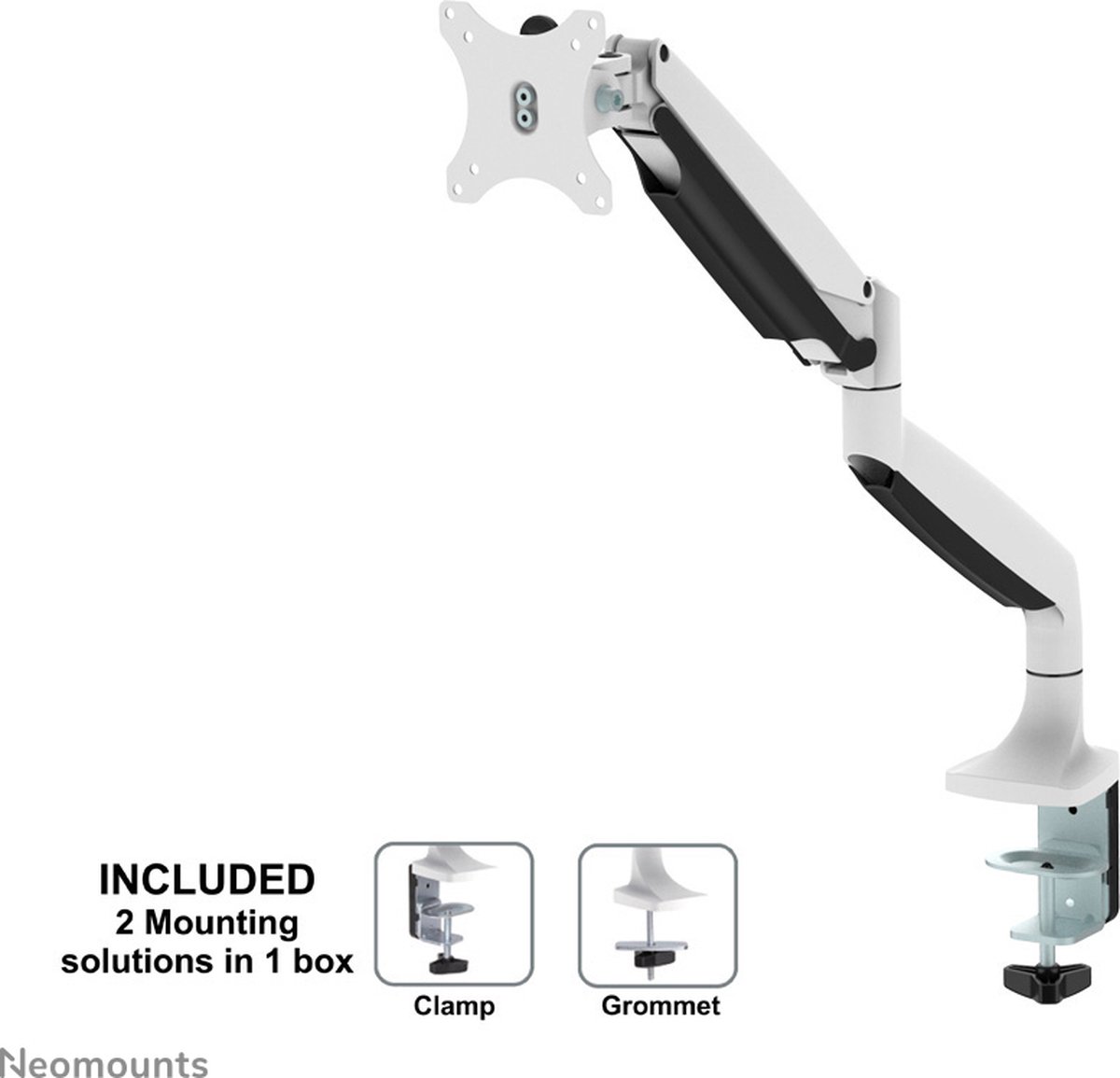 Neomounts nm d750white monitorarm 1 sche 4 orig - Neomounts Nm-D750White Monitorarm 1 Scherm tot 32" Bureausteun (wit)