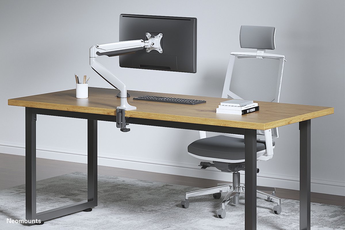 Neomounts nm d750white monitorarm 1 sche 8 orig - Neomounts Nm-D750White Monitorarm 1 Scherm tot 32" Bureausteun (wit)