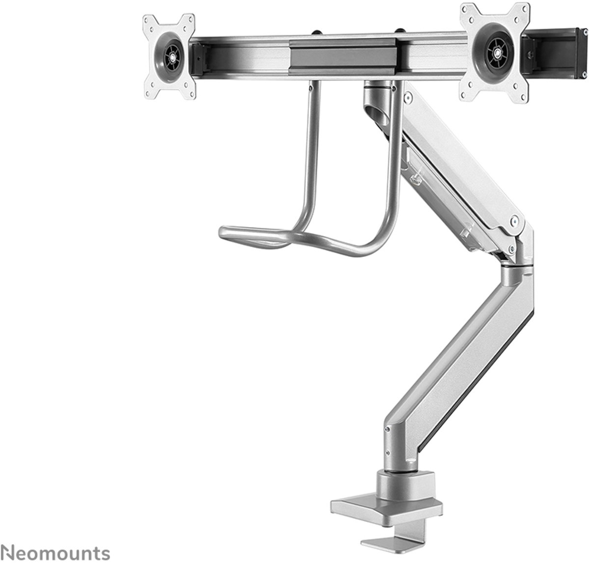 Neomounts nm d775dxsilver crossbar monit 3 orig - Neomounts Nm-D775Dxsilver voor 2 schermen tot 32" Bureausteun (zilver)