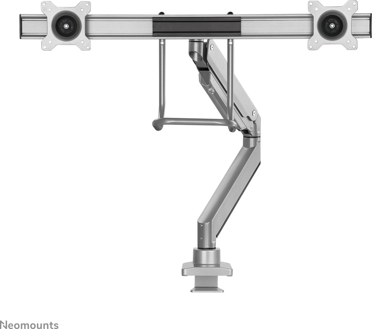 Neomounts nm d775dxsilver crossbar monit 7 orig - Neomounts Nm-D775Dxsilver voor 2 schermen tot 32" Bureausteun (zilver)