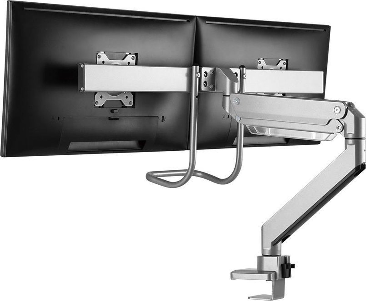 Neomounts nm d775dxsilver crossbar monit 9 orig - Neomounts Nm-D775Dxsilver voor 2 schermen tot 32" Bureausteun (zilver)