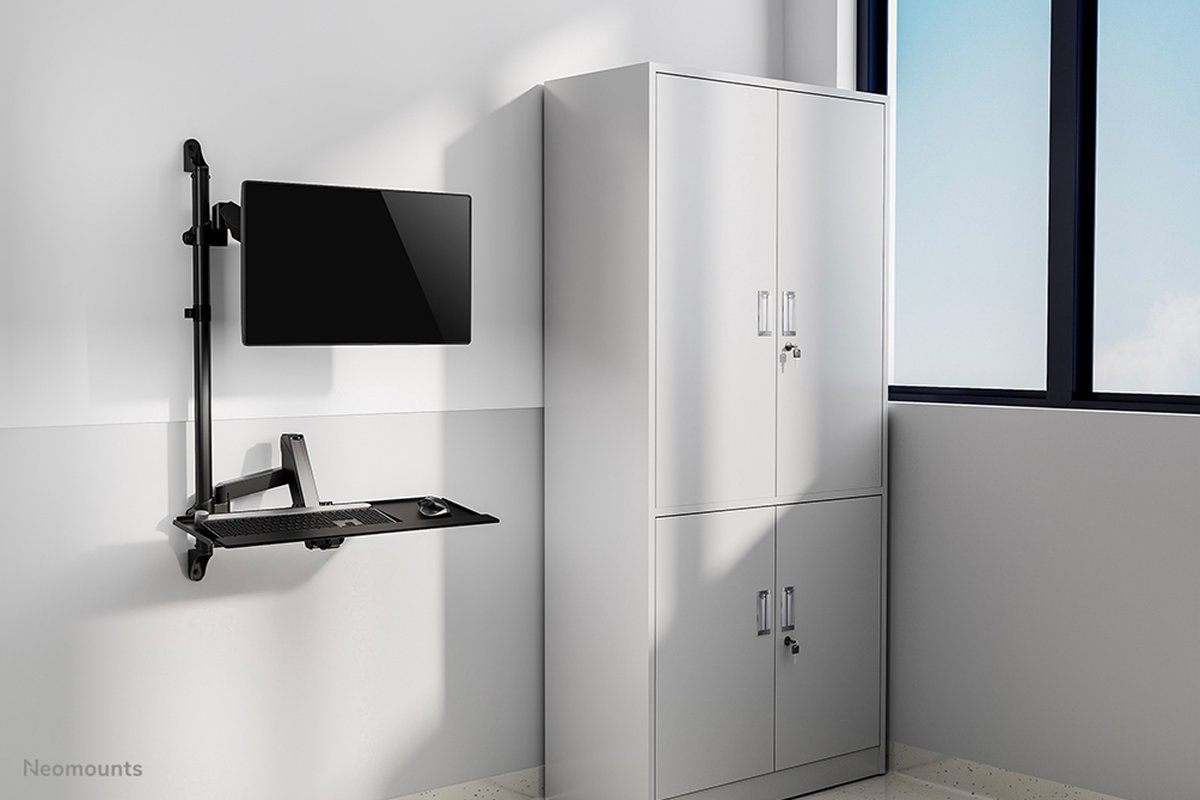 Neomounts wl90 325bl1 zit sta werkstatio 6 orig - Neomounts Wl90-325Bl1 Zit-Sta Werkstation tot 32" Muurbeugel (zwart)