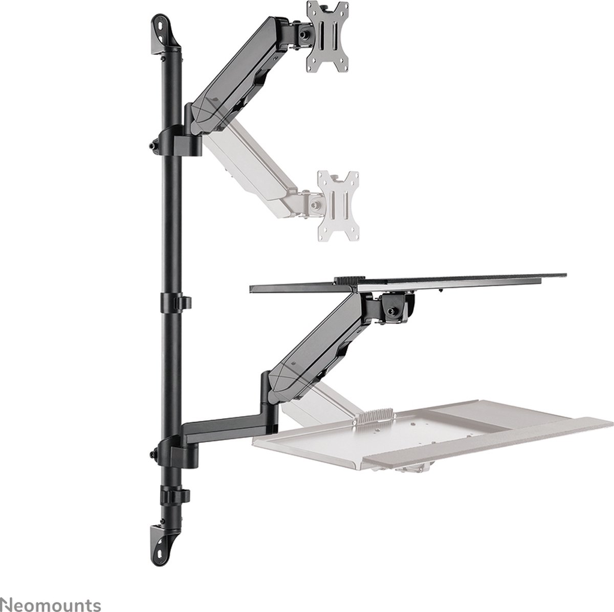 Neomounts wl90 325bl1 zit sta werkstatio 8 orig - Neomounts Wl90-325Bl1 Zit-Sta Werkstation tot 32" Muurbeugel (zwart)