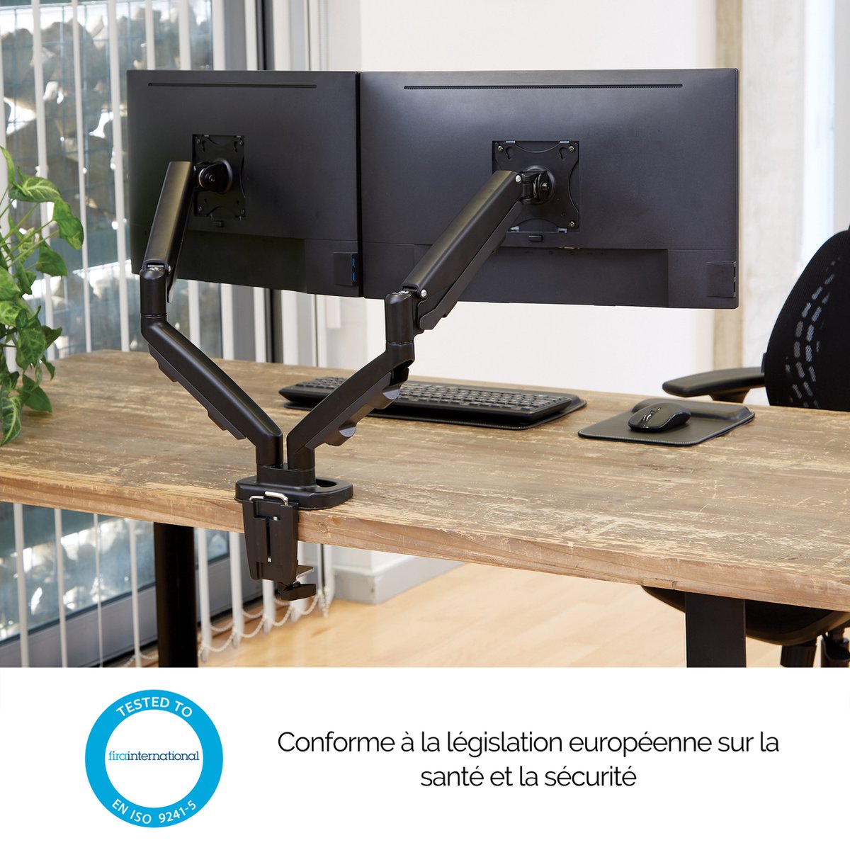 Screen table support fellowes 9683401 6 orig - Screen Table Support voor 2 schermen tot 40" Bureausteun (zwart)