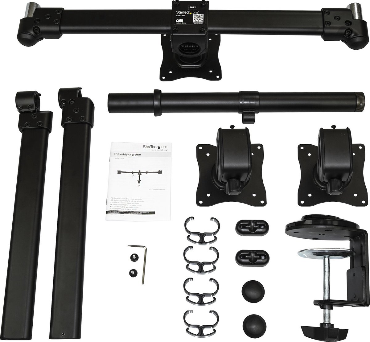 Screen table support startech armtrio 2 orig - Screen Table Support voor 3 schermen tot 27" Bureausteun (zwart)