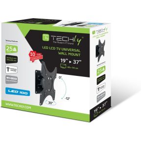 Techly ica lcd 2900b 37 zwart flat 2 orig - Techly ICA-LCD-2900B tot 37" Muurbeugel (zwart)