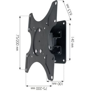 Techly ica lcd 2900b 37 zwart flat 4 orig - Techly ICA-LCD-2900B tot 37" Muurbeugel (zwart)