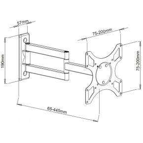 Techly ica lcd 2903 37 zwart flat 3 orig - Techly ICA-LCD-2903 tot 37" Muurbeugel (zwart)
