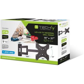 Techly ica lcd 2903 37 zwart flat 7 orig - Techly ICA-LCD-2903 tot 37" Muurbeugel (zwart)