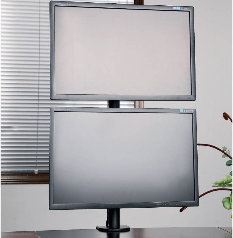 Techly ica lcd 350 d 27 zwart 5 orig - Techly ICA-LCD-350-D voor 2 schermen tot 27" Bureausteun (zwart)
