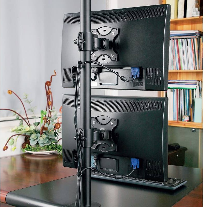 Techly ica lcd 350 d 27 zwart 6 orig - Techly ICA-LCD-350-D voor 2 schermen tot 27" Bureausteun (zwart)