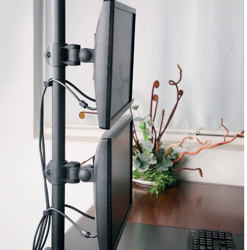 Techly ica lcd 350 d 27 zwart 7 orig - Techly ICA-LCD-350-D voor 2 schermen tot 27" Bureausteun (zwart)