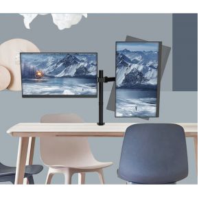 Techly ica lcd 482 d 31 zwart 7 orig - Techly ICA-LCD-482-D voor 2 schermen tot 27" Bureausteun (zwart)
