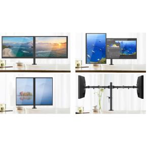 Techly ica lcd 482 d 31 zwart 8 orig - Techly ICA-LCD-482-D voor 2 schermen tot 27" Bureausteun (zwart)