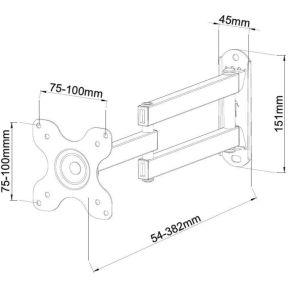 Techly ica lcd 923b 30 zwart flat 4 orig - Techly ICA-LCD-923B tot 30" Muurbeugel (zwart)