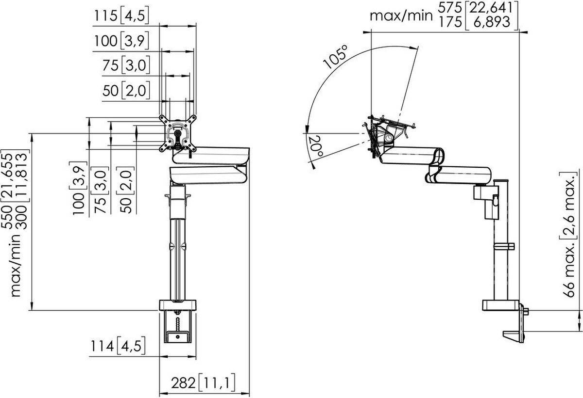 Vogel s momo 2137 monitor arm motion z 8 orig - Vogel's Momo 2137 Monitor Arm Motion tot 43" Bureausteun (zwart)