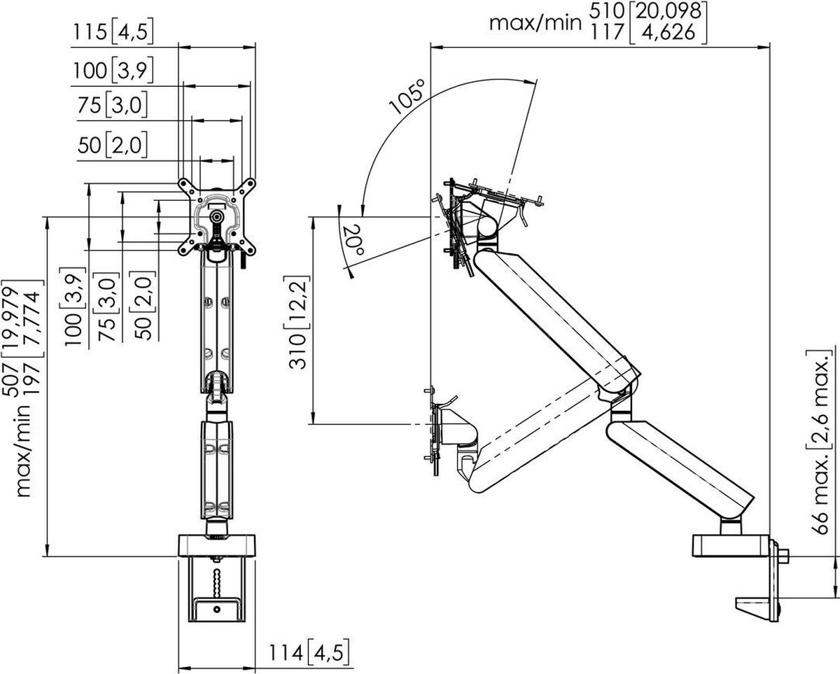 Vogel s momo 4138 monitor arm motion p 9554352 8 orig - Vogel's Momo 4138 tot 43" Bureausteun (zwart)