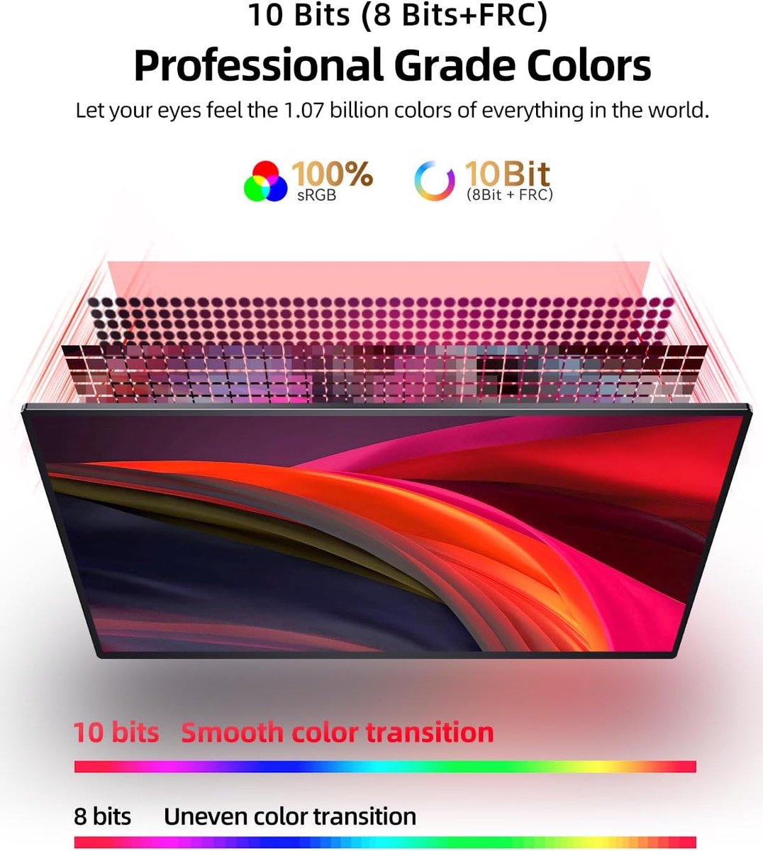 Beeldscherm Plug & Play 16" Monitor (Black) - afbeelding 8