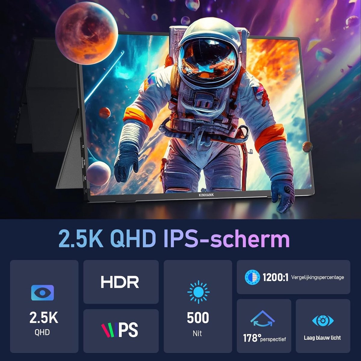 Beeldscherm Plug & Play 16" Monitor (Black) - afbeelding 3