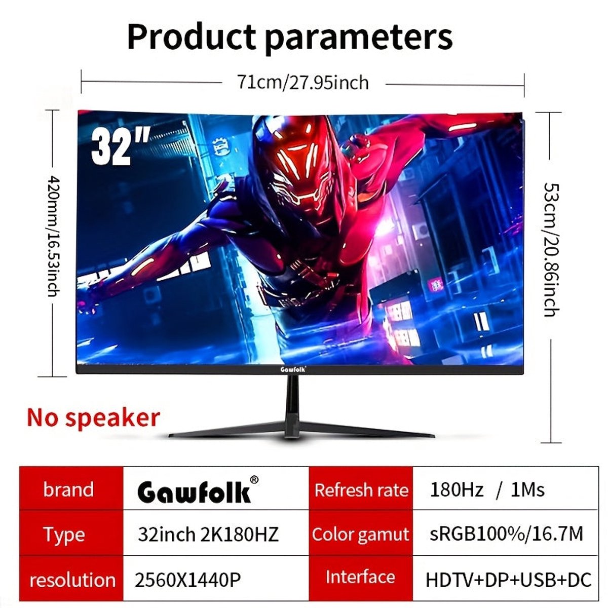 34 Inch Curved UWQHD Gaming Monitor, 3440x1440, 165Hz, 1ms GTG, FreeSync - afbeelding 5