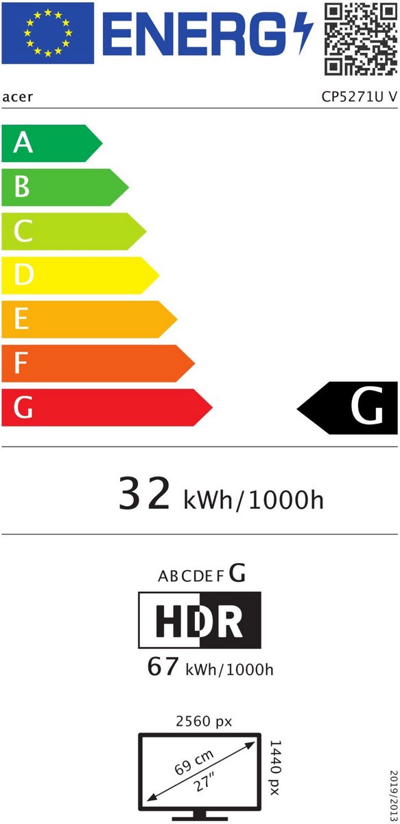 Acer Conceptd Cp3271Uv Computer Monitor 68,6 Cm (27") 2560 X 1440 Pixels Quad - afbeelding 6