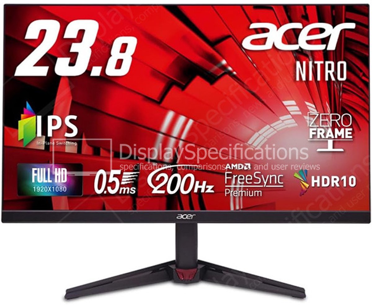 Acer Acer Nitro Vg0 Vg240Y X1 Computer Monitor 60,5 Cm (23.8") 1920 X 1080 Pixels Full Hd Zwart