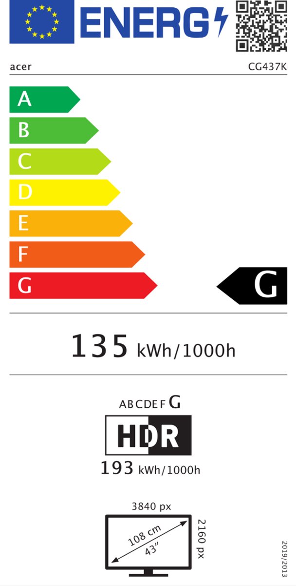 Acer Predator Cg437Ksbmiipuzx Computer Monitor 108 Cm (42.5") 3840 X 2160 - afbeelding 7