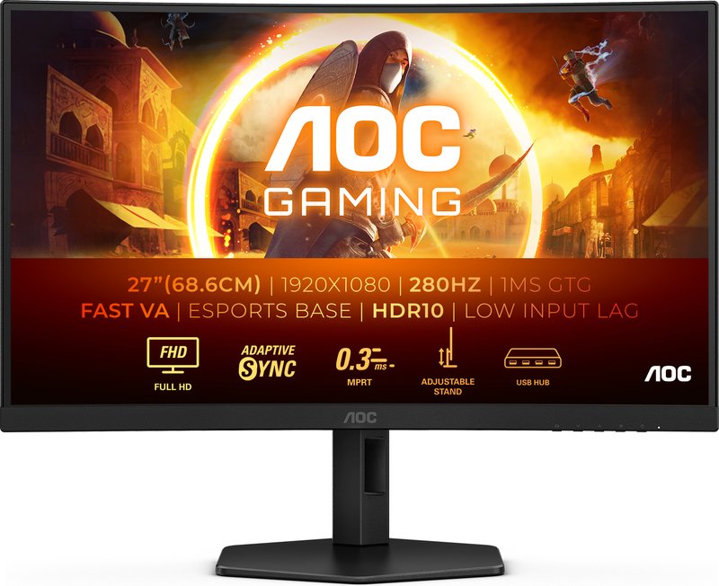 Aoc agon c27g4zxu 27 curved monito - AOC C27G4ZXU 27" Monitor (Black)
